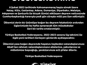 Türkiye Basketbol Federasyonu, Maçların Ertelendiğini Duyurdu