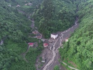 Araklı’da Sel Felaketinin Yaşandığı Bölge Havadan Görüntülendi