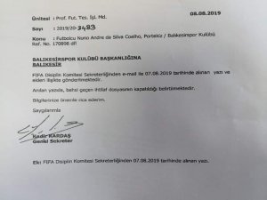 Fıfa Balıkesirspor’un Transfer Yasağını Kaldırdı