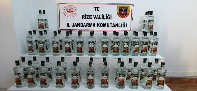 Rize'de Kaçak İçki Ele Geçirildi
