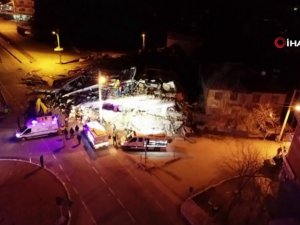 Gezin’de Yıkılan Bina Havadan Görüntülendi