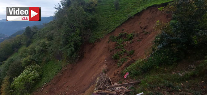 Rize'de Çay Bahçesinde Heyelan Meydana Geldi