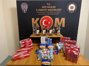 Rize’de Sigara ve İçki Kaçakçılığı Operasyonu: 6 Gözaltı