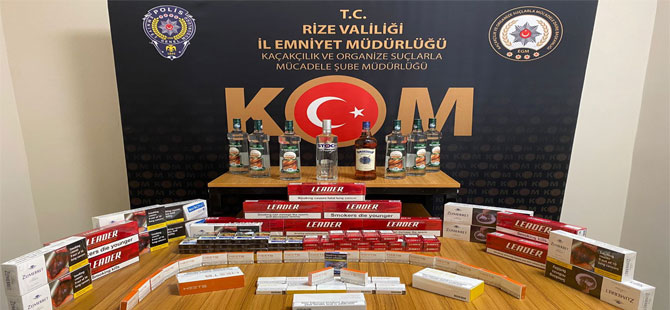 Rize’de Sigara ve İçki Kaçakçılığı Operasyonu: 6 Gözaltı