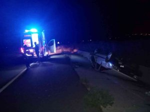 Tekirdağ’da Direksiyon Hakimiyetini Kaybeden Alkollü Sürücü Takla Attı
