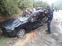 Artvin'de otomobilin üzerine kaya düştü 3 ölü, 1 yaralı