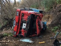 Trabzon'da vinç devrildi: 1 ölü, 1 yaralı