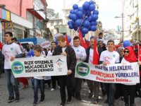 Rize'de Otizmli Çocuklar İçin Yürüyüş Düzenlendi