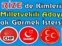 Rize’de Kimleri Milletvekili Adayı Olarak Görmek İstersiniz?