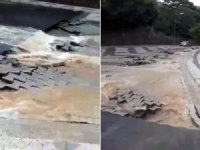 Çengelköy’de Yağış Nedeniyle Yol Çöktü