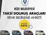 Rize Belediyesi Taksi Dolmuşları İçin Renk Belirleme Anketi Başlattı