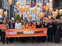 Rize'de Kadına Yönelik Şiddete Mücadele İçin “Turuncu Balon” Uçurdular