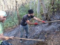 Rize’de Ormanlık Alanda Yangın