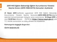 Meb-ekys Sonuçları Açıklandı