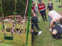 Rize'de Salıncakta Eşini Sallarken Düşen Kişi Yaralandı