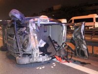 Tem’de Otomobilin Çarptığı Araç Takla Attı: 2 Yaralı
