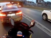 Motosikletli Maganda Mega Kentte Trafiği Birbirine Kattı