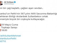 Vali Yerlikaya’dan İstanbul’un Fethi’nin 567. Yılına İlişkin Paylaşım