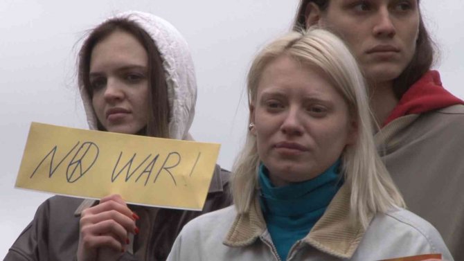 Ukraynalıların Beyoğlu’ndaki Eylemine Çeçenlerden Destek