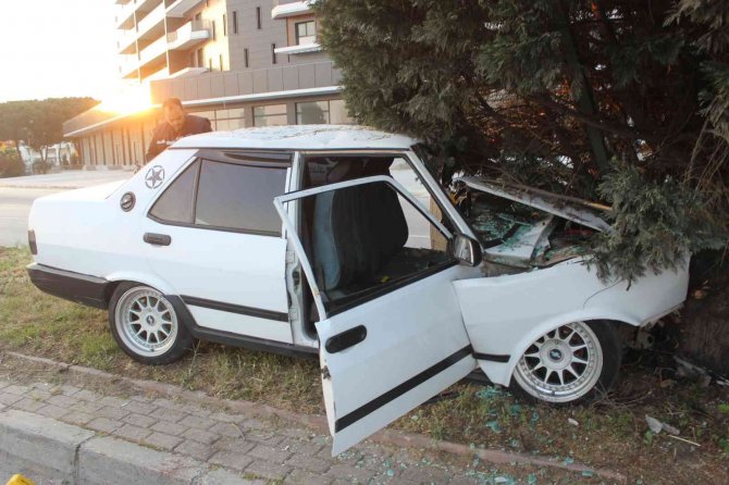 Manisa’da Otomobil Refüjdeki Ağaca Çarptı: 1 Ölü, 1 Ağır Yaralı