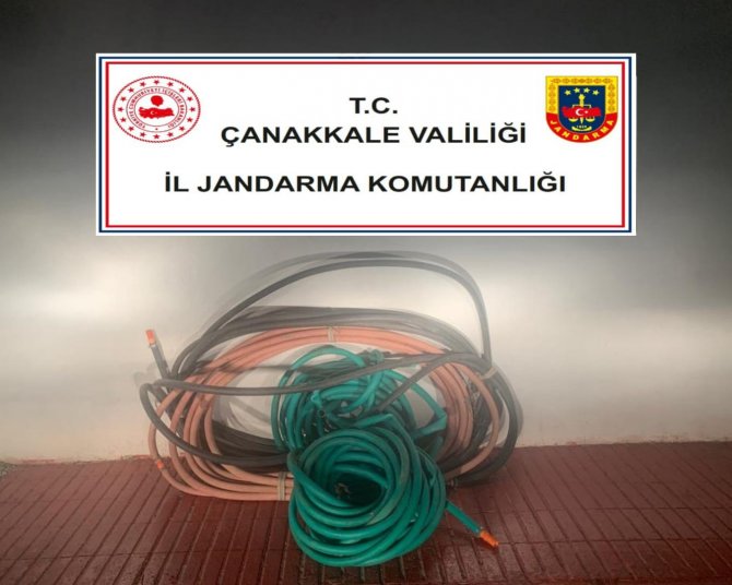 Çanakkale’de 350 Bin Liralık Kablo Çalan Hırsızlar Yakalandı