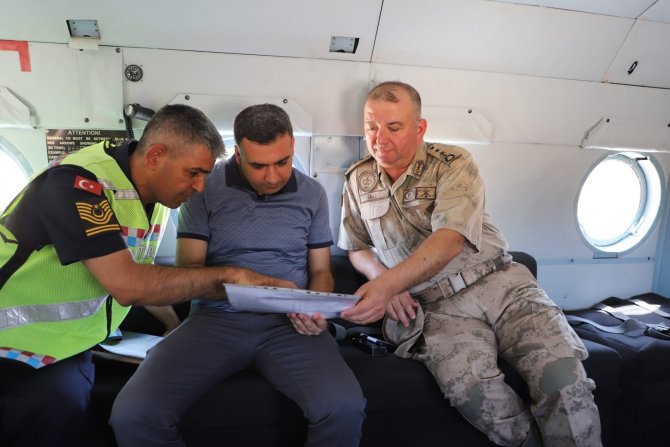 Mardin’de Helikopterle Havadan Trafik Denetimi Yapıldı