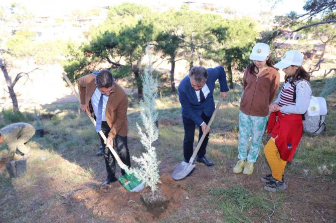 Burhaniye’de Milli Ağaçlandırma Günü’nde Fidanlar Toprakla Buluştu