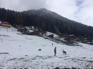 Ayder Yaylası beyaza büründü