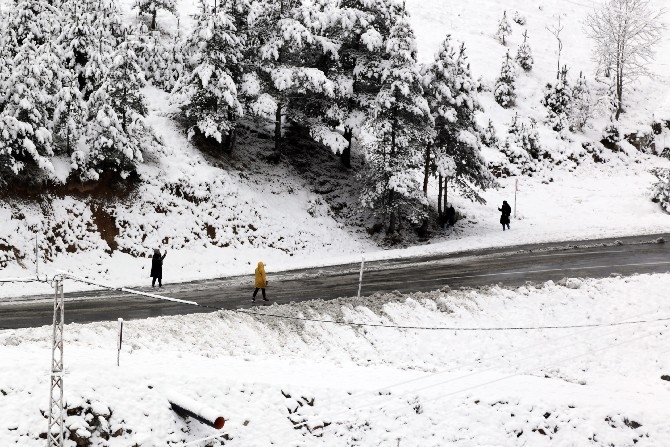 Zigana Dağı'nda kar kalınlığı 15 santimetreyi geçti 9