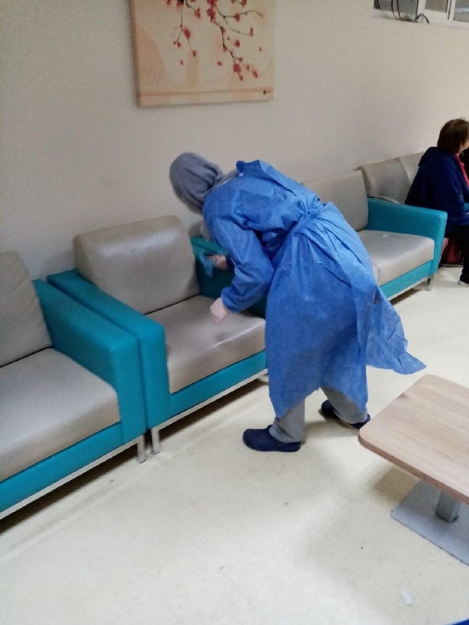 Rize'de hastaneler dezenfekte edildi 15