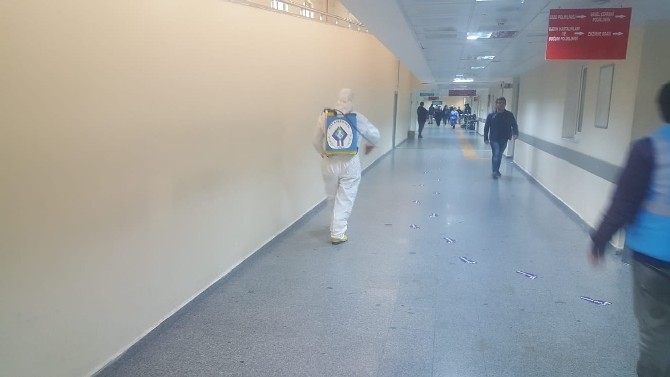 Rize'de hastaneler dezenfekte edildi 25