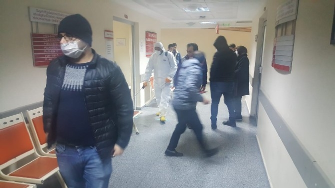 Rize'de hastaneler dezenfekte edildi 26