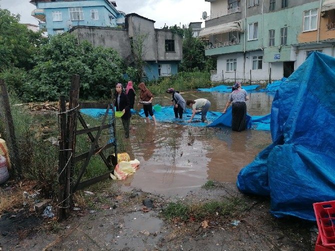 Samsun'da şiddetli yağış su baskınlarına yol açtı 15