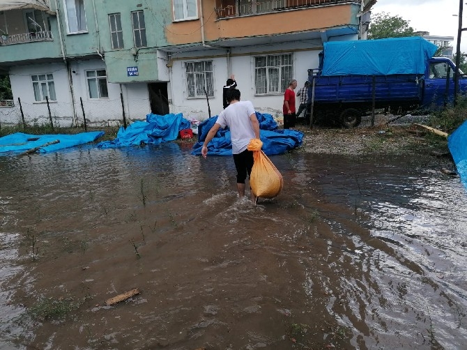 Samsun'da şiddetli yağış su baskınlarına yol açtı 16