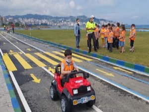 Rize Çocuk Trafik Eğitim Parkında Eğitimler Başladı