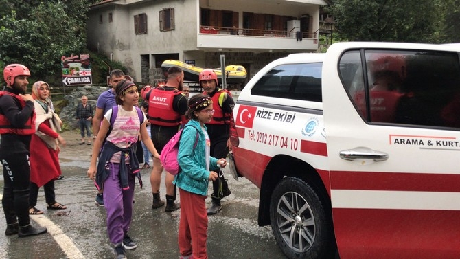 Mahsur kalan 18 kişi Rize AKUT ekiplerince kurtarıldı 19