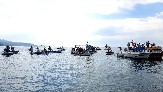 Rize'de "Deniz Kafesli Balık Çiftliği Projesi" Protestosu 1