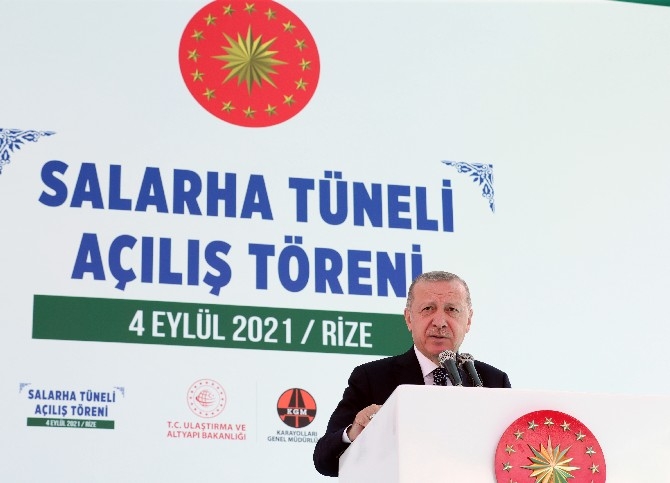 Cumhurbaşkanı Erdoğan Salarha Tüneli'nin Açılışını Gerçekleştirdi 7