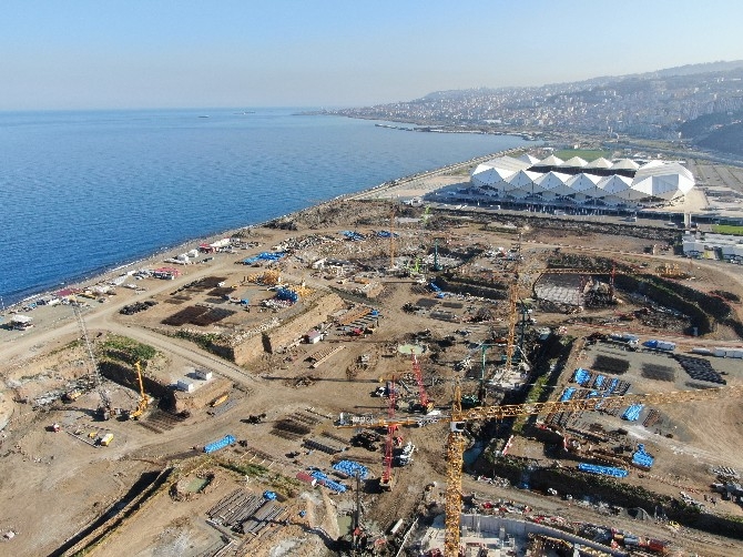 Deniz dolgusuna inşa edilecek Trabzon Şehir Hastanesi için fore kazık ça 14