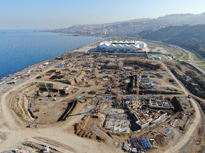 Deniz dolgusuna inşa edilecek Trabzon Şehir Hastanesi için fore kazık ça 2