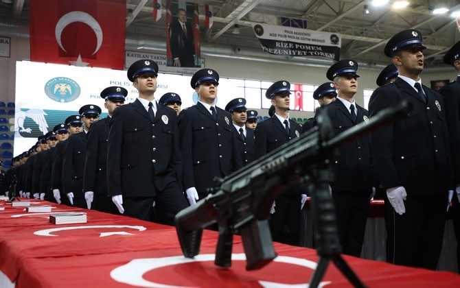 Rize'de polis adayları mezuniyet heyecanı yaşadı 2
