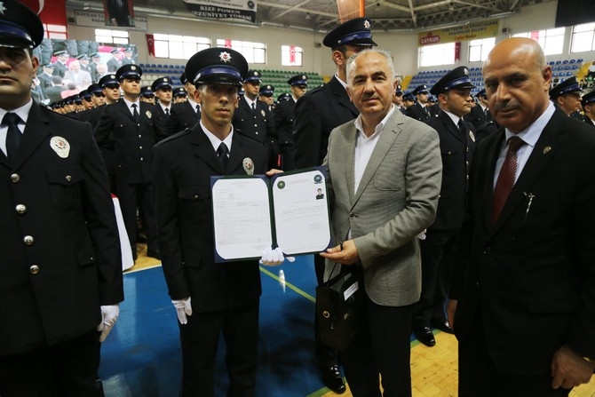 Rize'de polis adayları mezuniyet heyecanı yaşadı 24