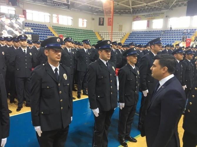 Rize'de polis adayları mezuniyet heyecanı yaşadı 35