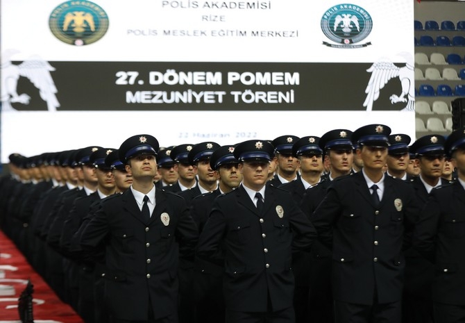 Rize'de polis adayları mezuniyet heyecanı yaşadı 6