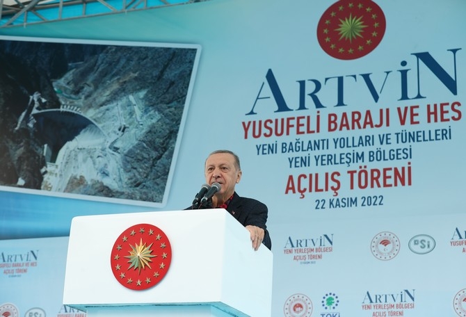 Cumhurbaşkanı Erdoğan Yusufeli Barajı ve HES'i Hizmete Açtı 26