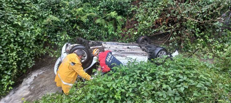 Rize’de dereye yuvarlanan aracın sürücüsü yaralandı 3