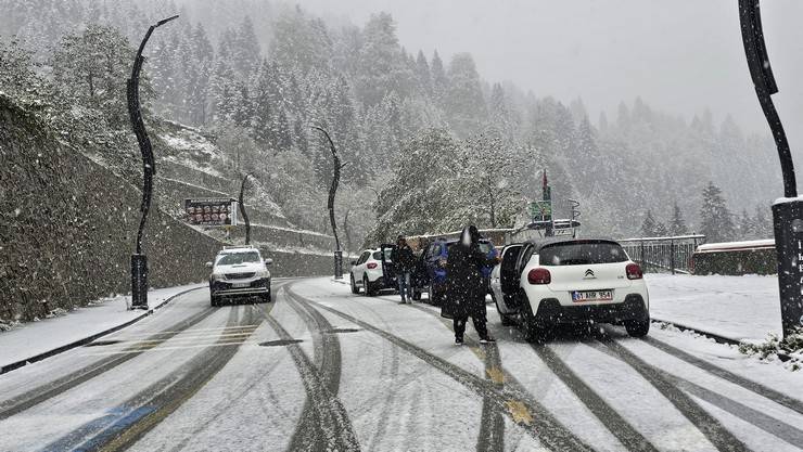 Rize'nin yüksek kesimlerinde kar etkili oldu 6