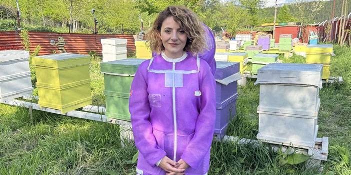 Kadın arıcı 2 kovanla başladığı arıcılıkta bu yıl yaklaşık 1,5 ton bal bekliyor