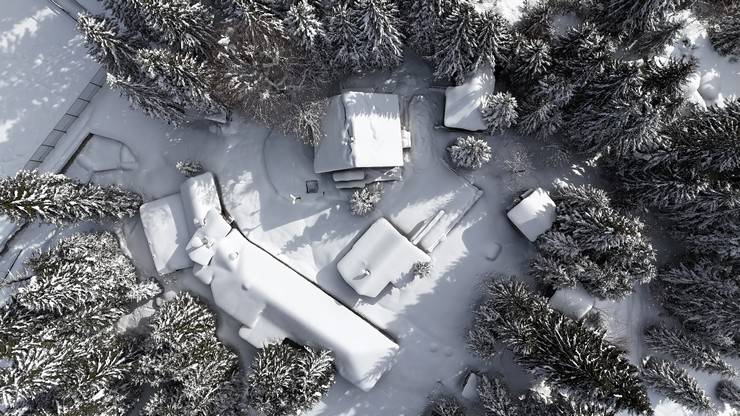 Rize'de karla kaplanan Ayder Yaylası dronla görüntülendi 1
