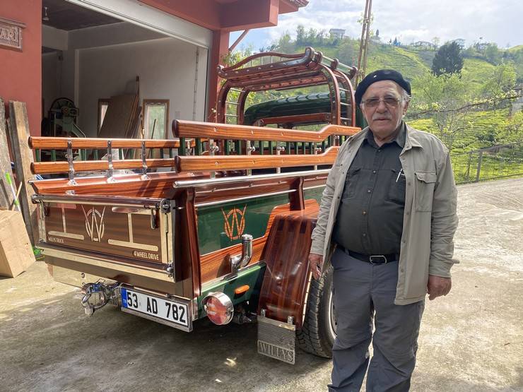 Kündekari ustasından, hurda arazi araca ahşap dokunuş 18